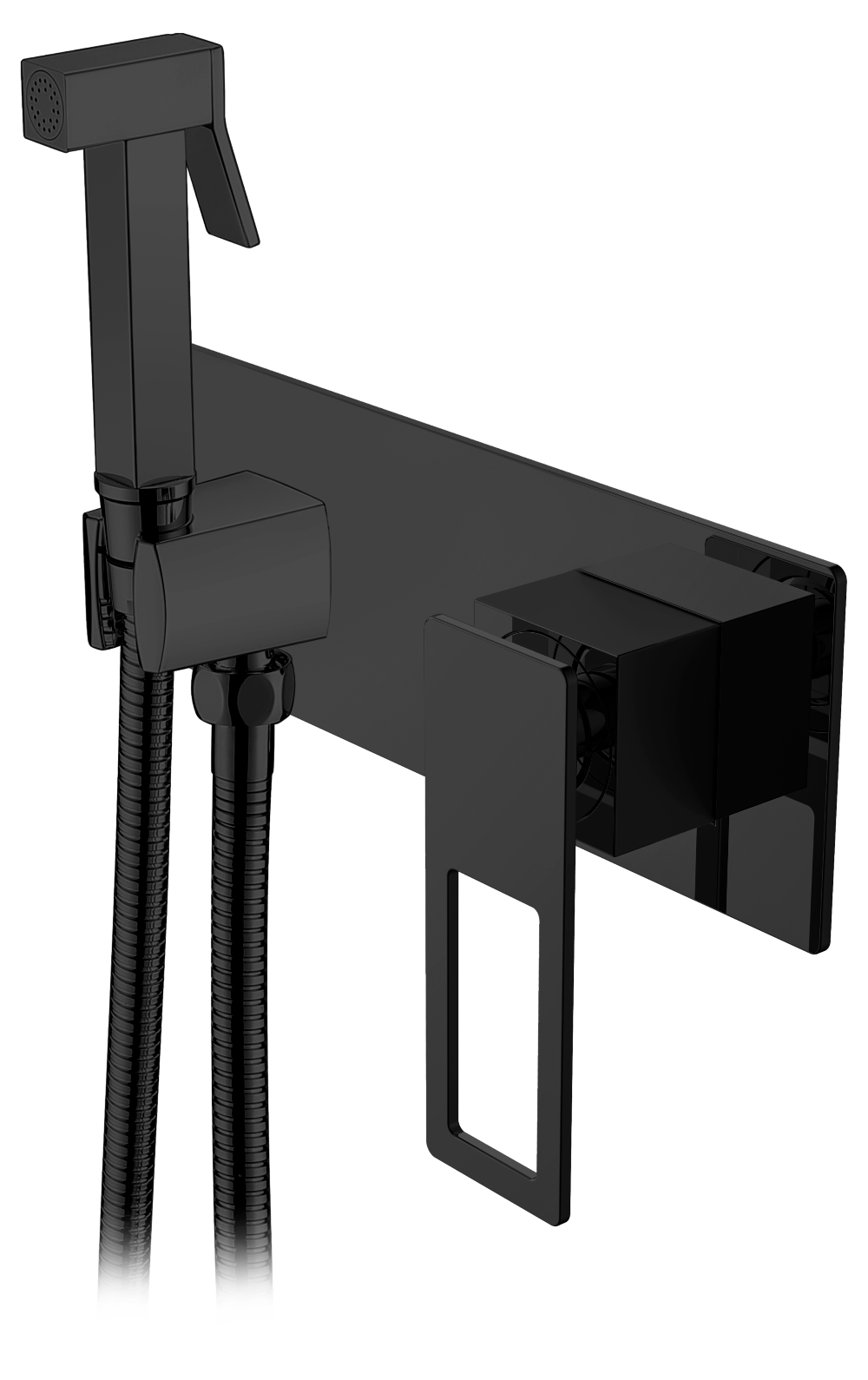 Гигиеническая лейка Q со смесителем BLACK BLACK 147-BВ