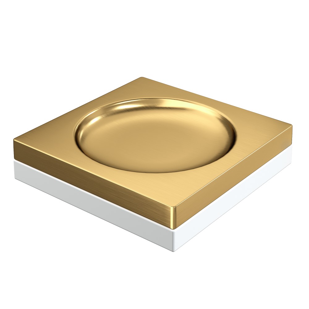 Мыльница квадратная Qubic Matt Gold 10960-MG