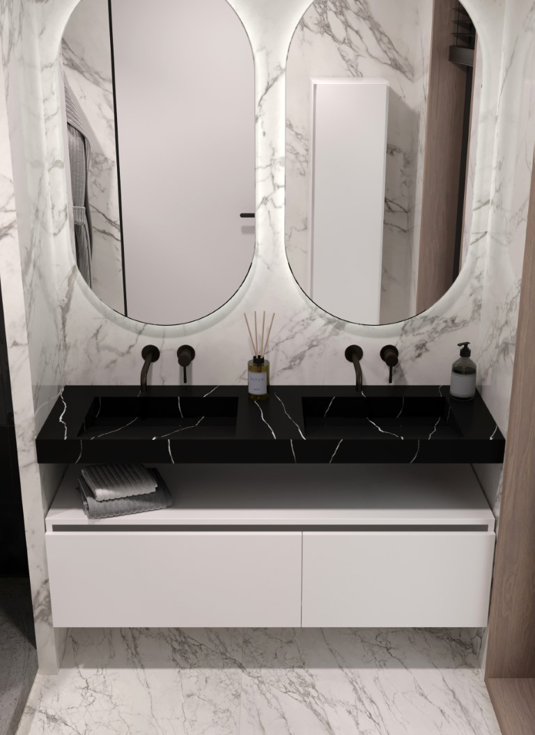 Раковина 140 см ArmadiArt Flat 859-140-NM продается только в комплекте с тумбой