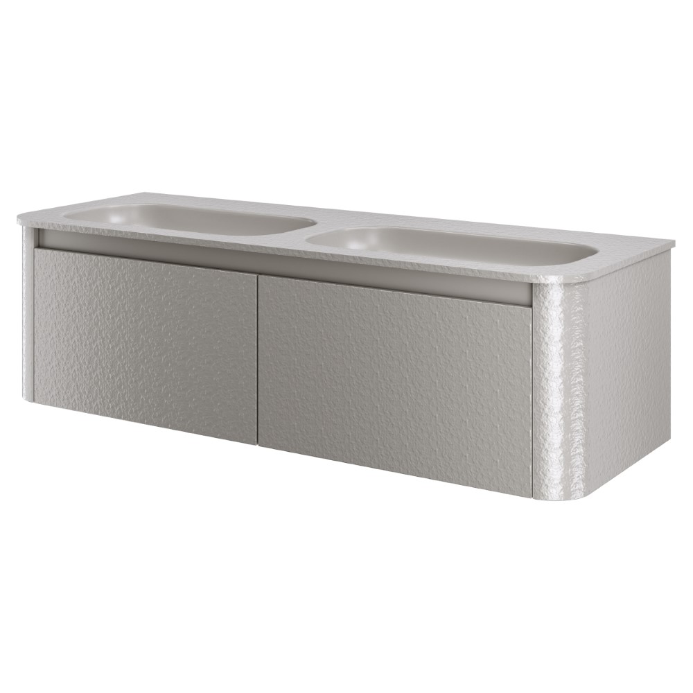 Тумба с раковиной VOI 140CM STONEFINISH STONE GREY (Комплект)