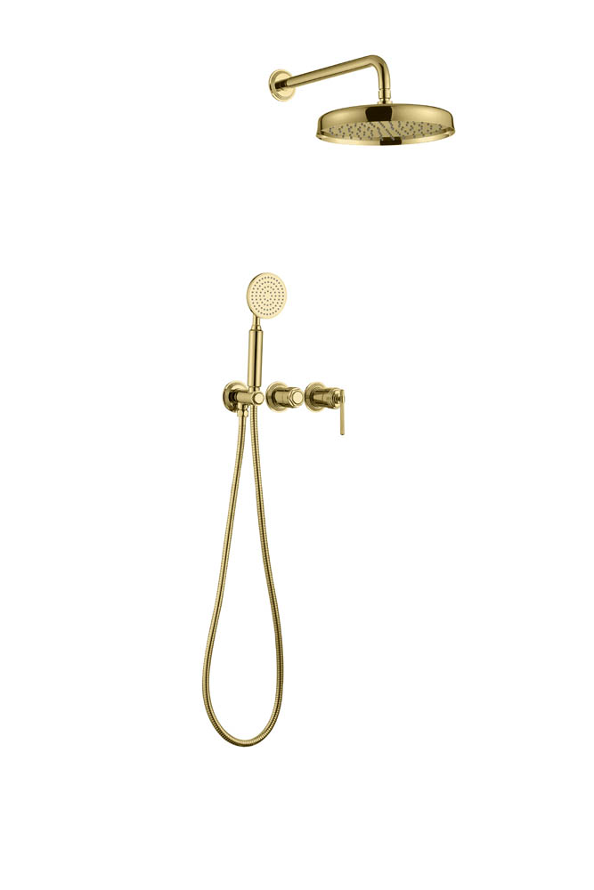 Смеситель встроенный + верхний+ ручной душ, ETERNA GOLD 174-G