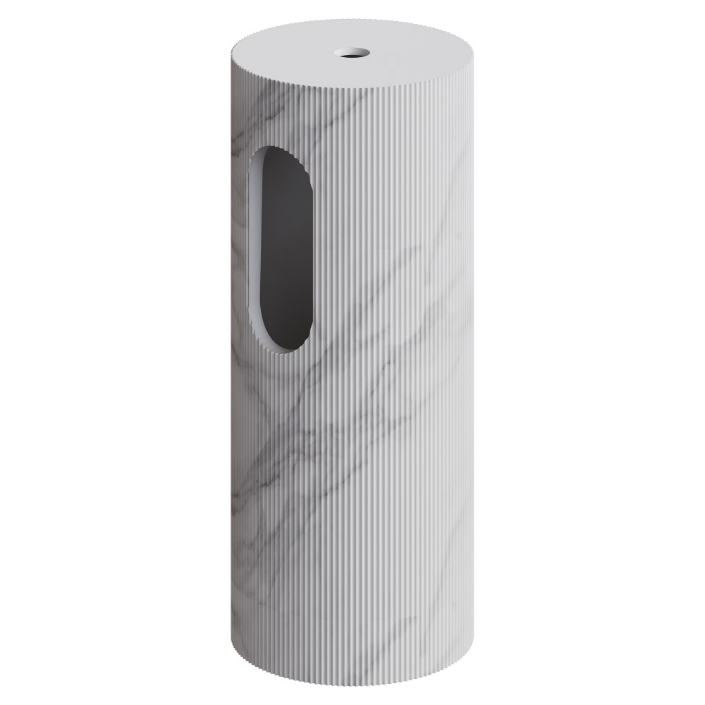 Пьедестал для раковины рифленый Corian 300*720 Calacatta 801-Base-Rib-CLCT