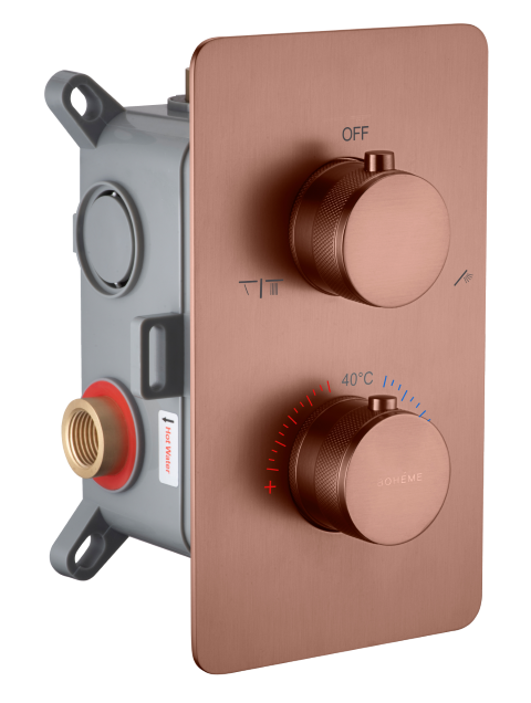 Встраиваемый термостат Boheme Cell 134-2-BRB на 2 источника