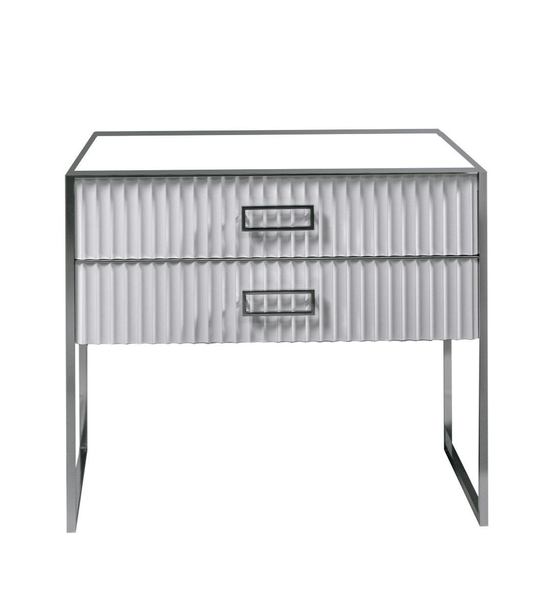 Тумба MONACO 100см h84см белая глянец + хром под раковину моноблок 866-100-WCR