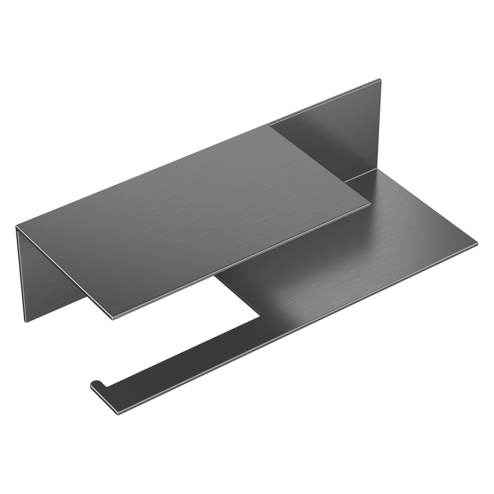 Держатель для туалетной бумаги c полкой Qubic Gun Metal 10721-2-GM