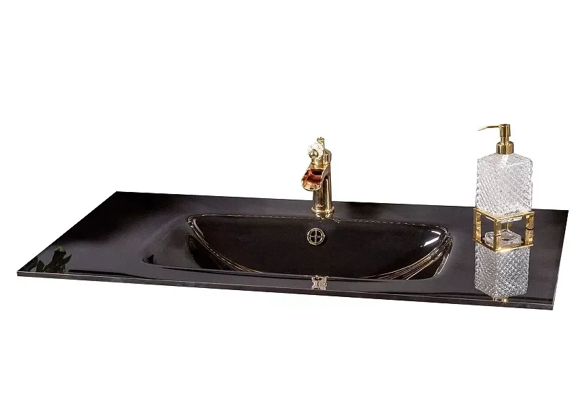 Раковина стеклянная 110 см ArmadiArt NeoArt 852-110-B продается только в комплекте с тумбой