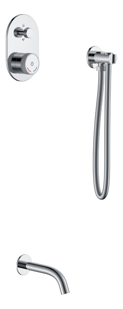 Смеситель встроенный + излив + держатель лейки + шланг TECH Chrome 154-CR