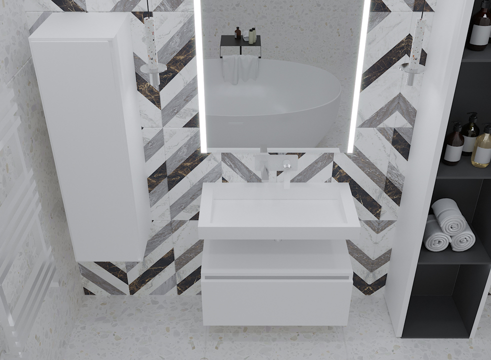 Тумба под столешницу 100 см ArmadiArt Vallessi Uno-S 897-100-W