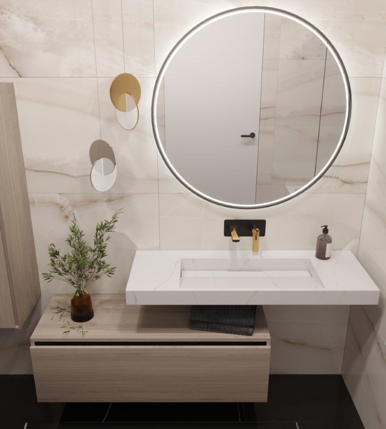 Раковина 120 см ArmadiArt Flat 859-120-CLCT продается только в комплекте с тумбой