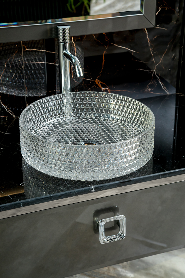 Раковина накладная хрустальная Ø39 см ArmadiArt NeoArt 817