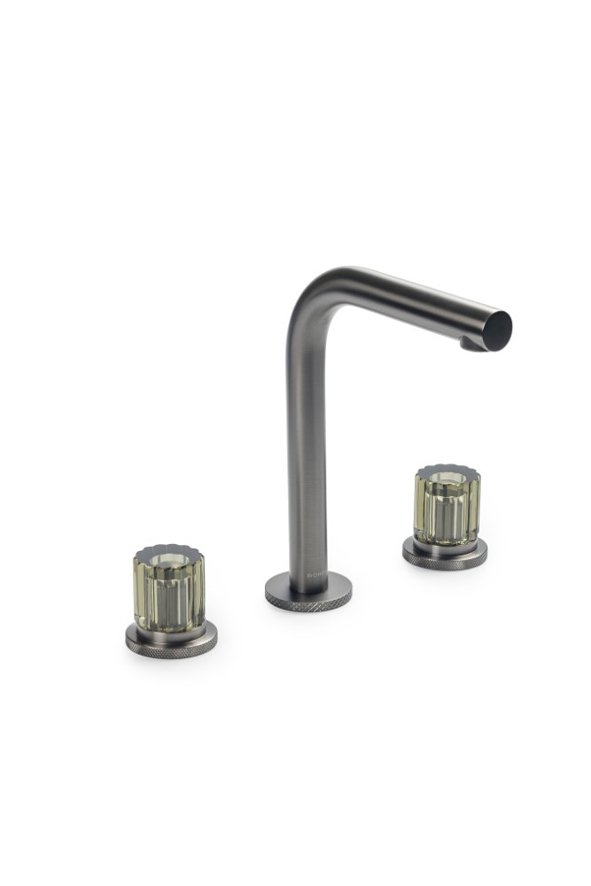 Смеситель из стены AURA на 3 отв. GUN METAL ELEGANTE GREEN 152-GM-EL-GREEN