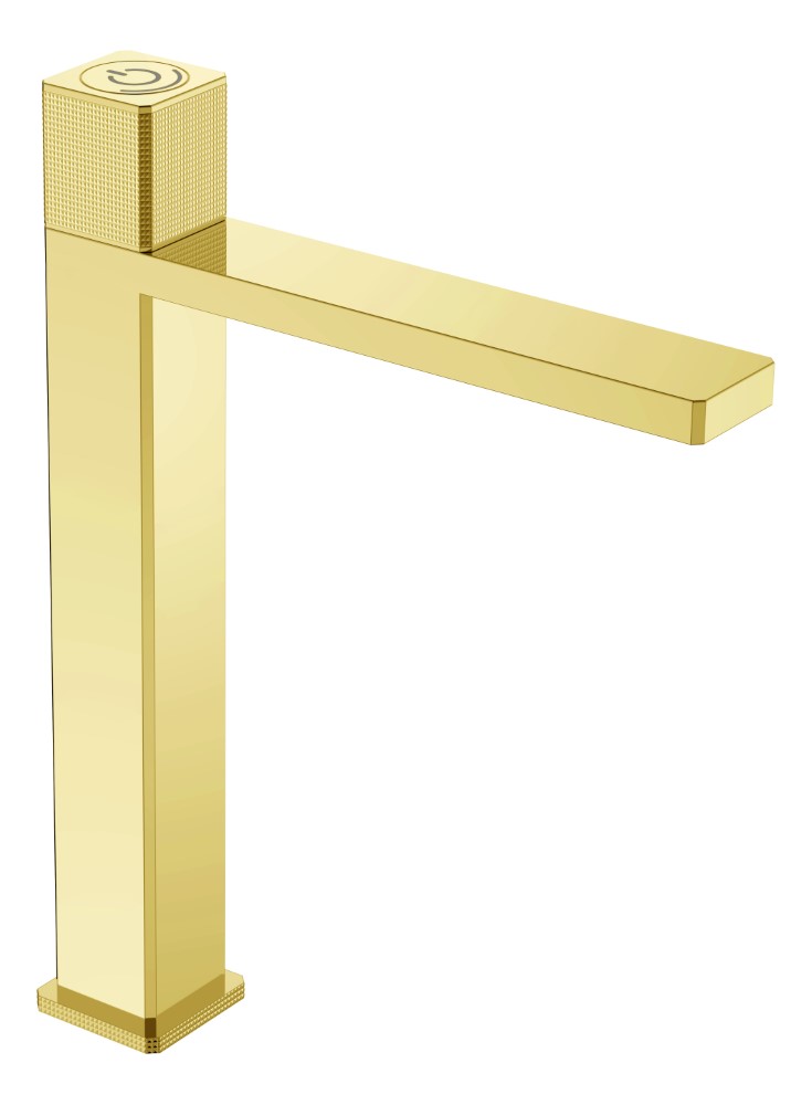 Смеситель автоматический для раковины высокий QUAD GOLD 159/2-G