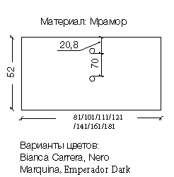 Столешница мрамор 181 см Nero Marquina 857-181-NM