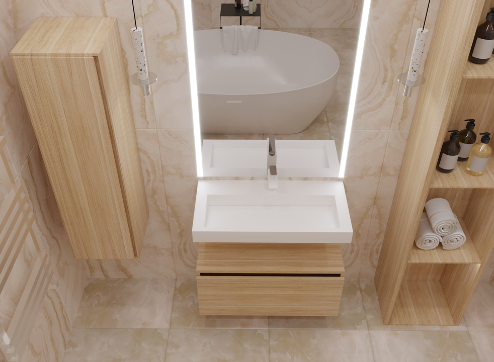 Раковина 80 см ArmadiArt Flat 859-080 продается только в комплекте с тумбой