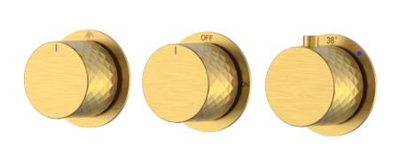 Смеситель встроенный с термостатом STICK DIAMOND MATT GOLD 3-проходной 124-T-3-MG.1