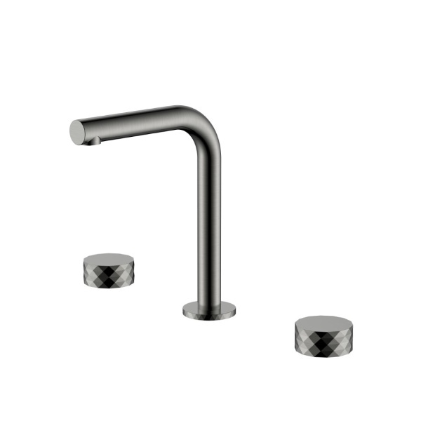 Смеситель на столешницу STICK DIAMOND на 3 отв. Shine Gun Metal 152-SGM.1