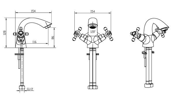 Смеситель для раковины Boheme Medici Presente 311-SW