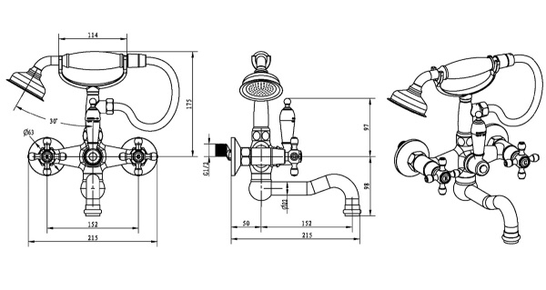 Смеситель для ванны Boheme Tradizionale 273-BC