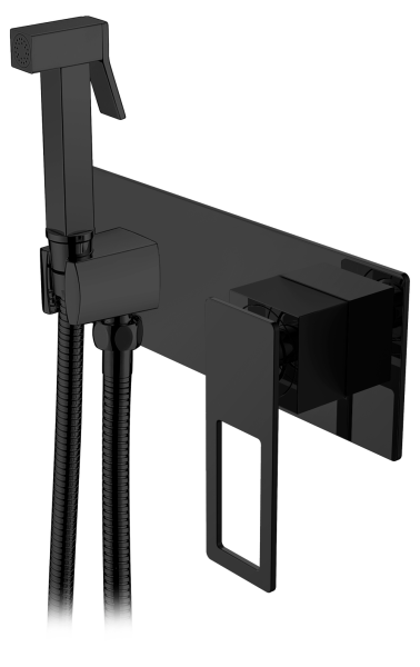 Гигиеническая лейка Q со смесителем BLACK BLACK 147-BВ
