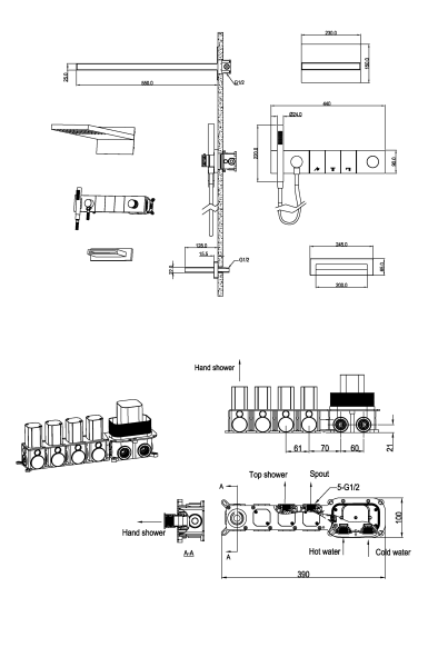 Встраиваемая душевая система Boheme Zodiac 132-2-MG