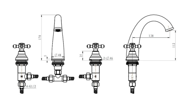 Смеситель для раковины Boheme Tradizionale 277 W-Cr