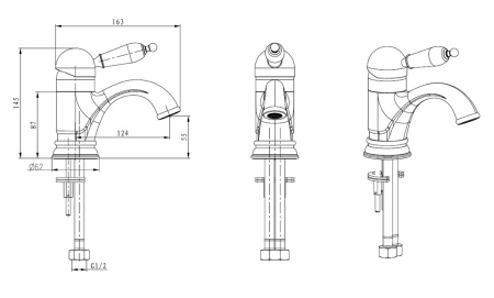 Смеситель для раковины Boheme Medici 301-BLC