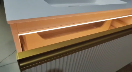 Тумба под раковину 100 см с подсветкой ArmadiArt Quatro 1 790-M1-100-D-RIB-A-LED
