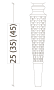 Ножки высокие ArmadiArt Vallessi Avantgarde Denti 847-W-35, 1 пара
