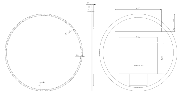 Зеркало с подсветкой и сенсорным управлением Ø100 см ArmadiArt Modern 545-100