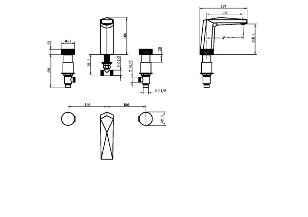 Смеситель для раковины Boheme Venturo 150-WG-TOUCH
