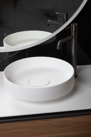 Раковина накладная Ø40 см ArmadiArt Sole Corian 801-MW