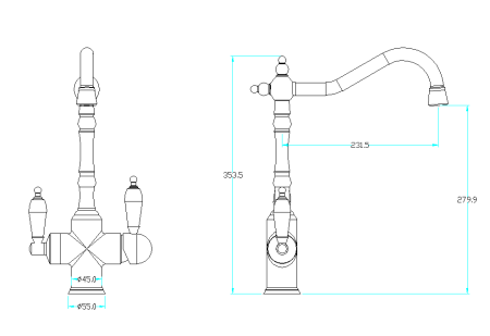 Смеситель для кухни Boheme Medici Ripresa 111-BSW
