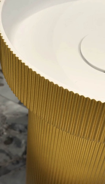 Раковина Ø40 см на пьедестале ArmadiArt Sole Corian 801-R-G+801-Base-R-G