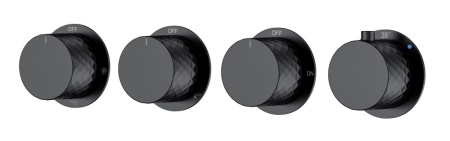 Смеситель встроенный с термостатом STICK DIAMOND MATT BLACK 5-проходной 124-T-5-B.1