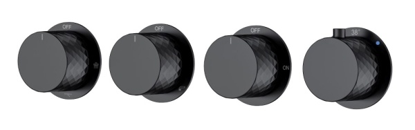 Смеситель встроенный с термостатом STICK DIAMOND MATT BLACK 5-проходной 124-T-5-B.1