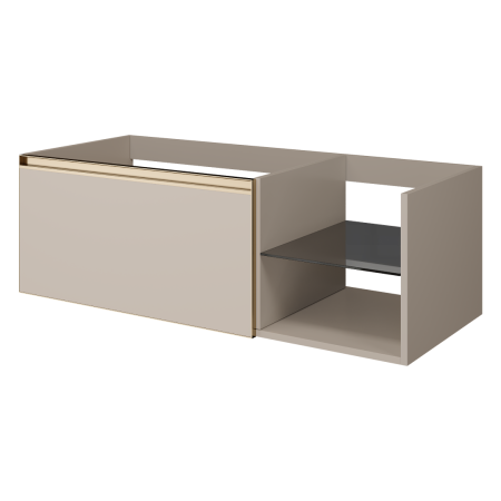 QUATRO 6 120см (80+40) тумба DAPHNE профиль MATT GOLD c подсветкой 790-M6-120-D-MG-LED