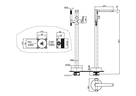 Смеситель для ванны Boheme Spectre 459-MW
