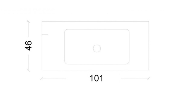 Раковина без отверстия 100 см ArmadiArt Vallessi 838-100-WG продается только в комплекте с тумбой