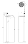 Смеситель STICK напольный для умыв. NICKEL BRUSH MARBLE GREY 120-NB-MR-GR