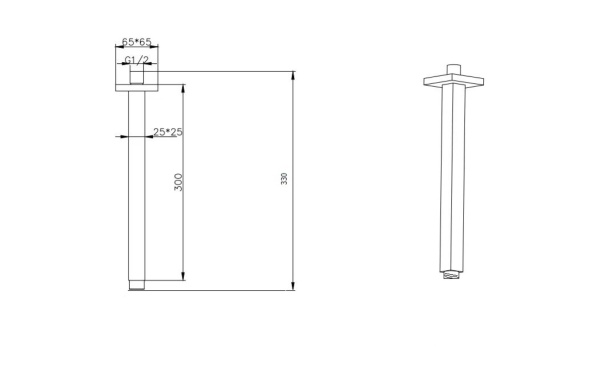 Держатель верхнего душа потолочный Boheme Qubic 629-QUBIC-GM