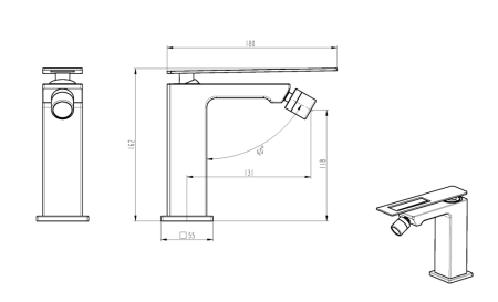 Смеситель для биде Boheme Q 146-GR