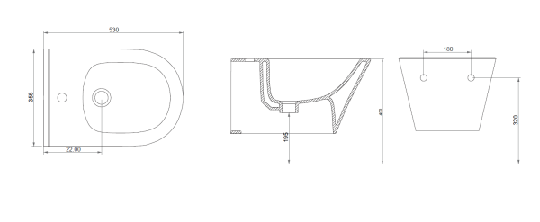 Биде подвесное Boheme Avva 974-B