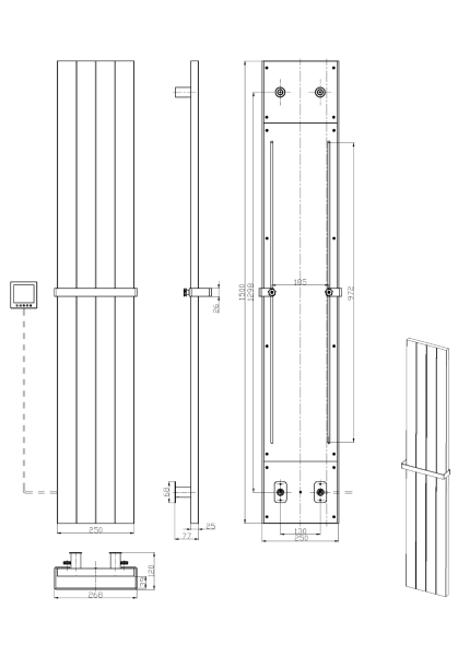 Полотенцесушитель электрический Boheme Flat 725-CB