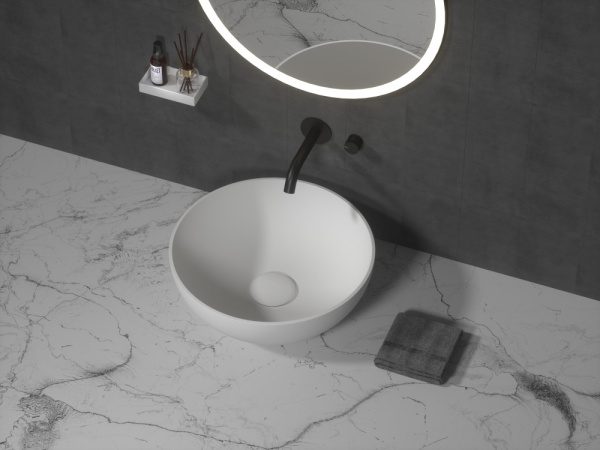 Раковина накладная Ø35 см ArmadiArt Corian Slim 879-35