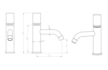 Смеситель для раковины Boheme Stick 121-G-MR-W