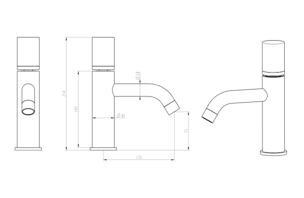 Смеситель для раковины Boheme Stick 121-G-MR-W
