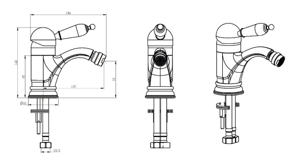 Смеситель для биде Boheme Medici 306-MR-W
