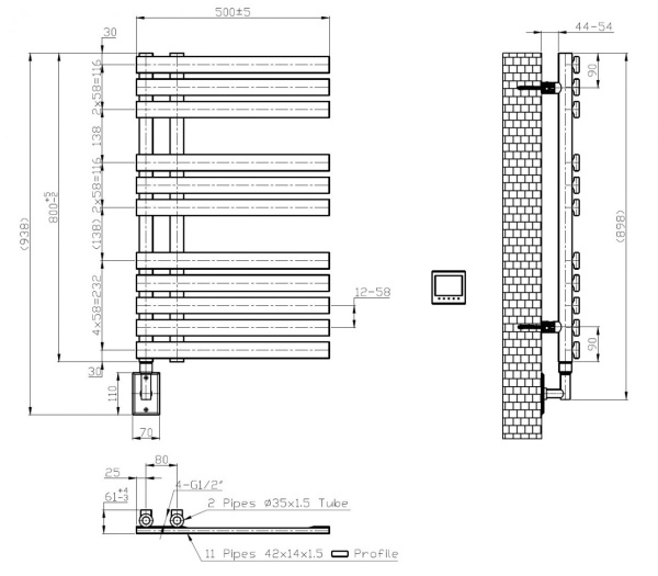 Полотенцесушитель электрический Boheme Venturo 721-CR