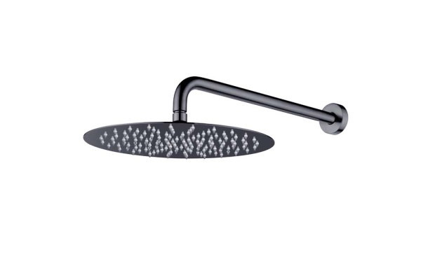 Верхний душ с кронштейном UNO Gun Metal 30cm  латунь 422-TOP-GM