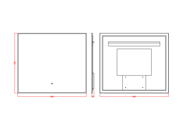 Зеркало с подсветкой и сенсорным управлением 80х70 см ArmadiArt Modern 543-080-G